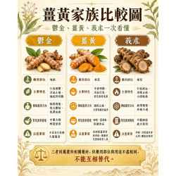 一次看懂薑黃家族——鬱金、薑黃、莪朮差在哪？