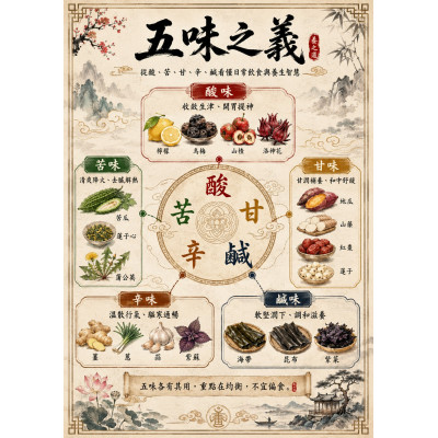 五味之義不是玄學!酸苦甘辛鹹怎麼吃?一篇看懂食材、中藥材與日常養生的關鍵味道 五味之義不是玄學!酸苦甘辛鹹怎麼吃?一篇看懂食材、中藥材與日常養生的關鍵味道
